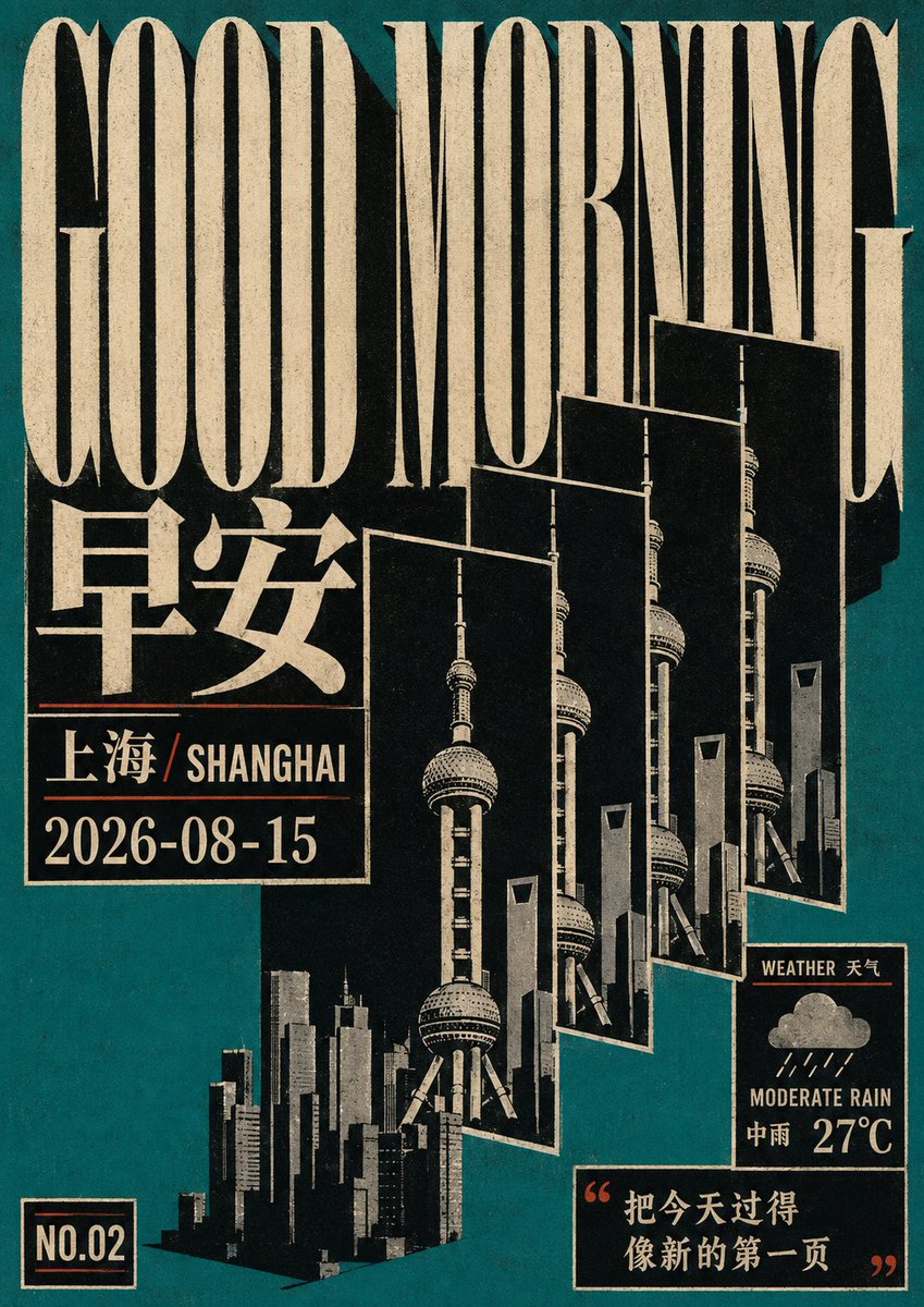 GPT2 x 早安 x 复古 x 重复 x 美学提示词 · 1